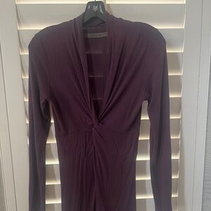 Enza Costa Purple Rib Twisted Jersey Knit Dress SRS5125 Size M